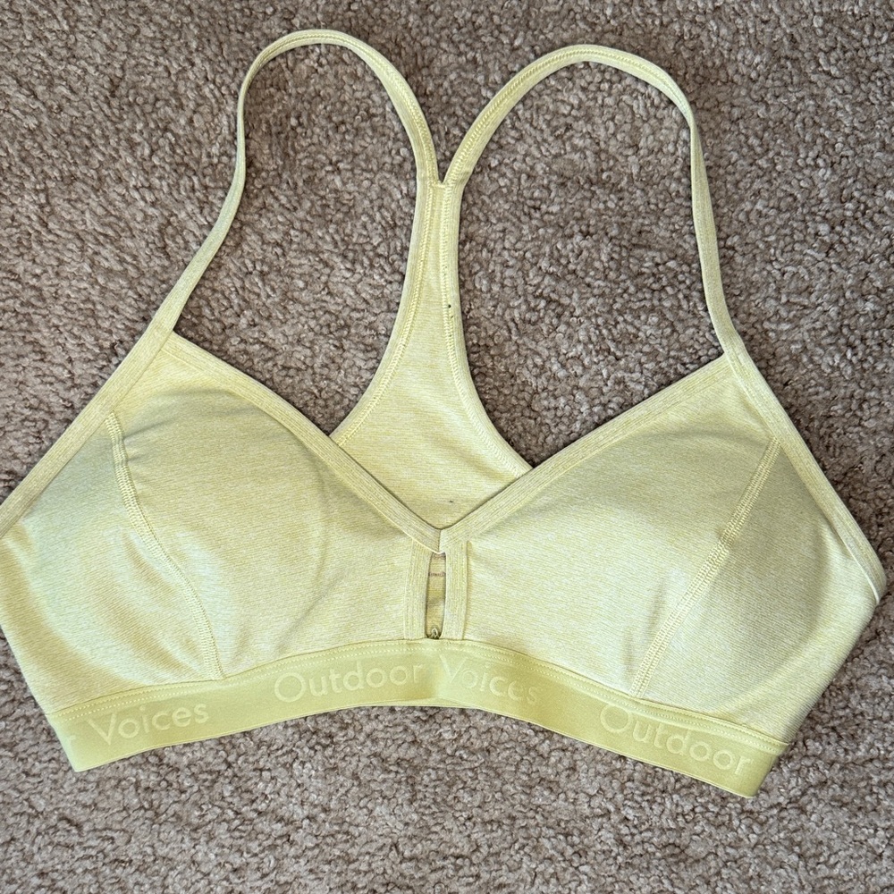 Outdoor Voices Pale Yellow Racerback Sports Bra